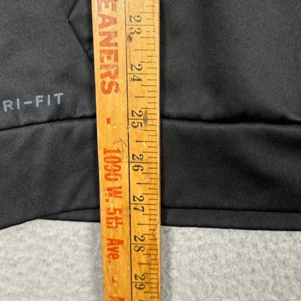 Nike Hoodie Mens Large Black Dri-Fit Graphic Swoosh Sweatshirt Drawstring Pocket